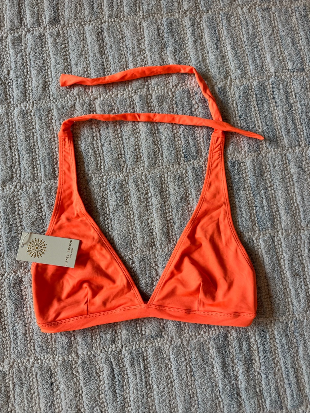 Ramy Brook Neon Orange Triangle Bikini Top